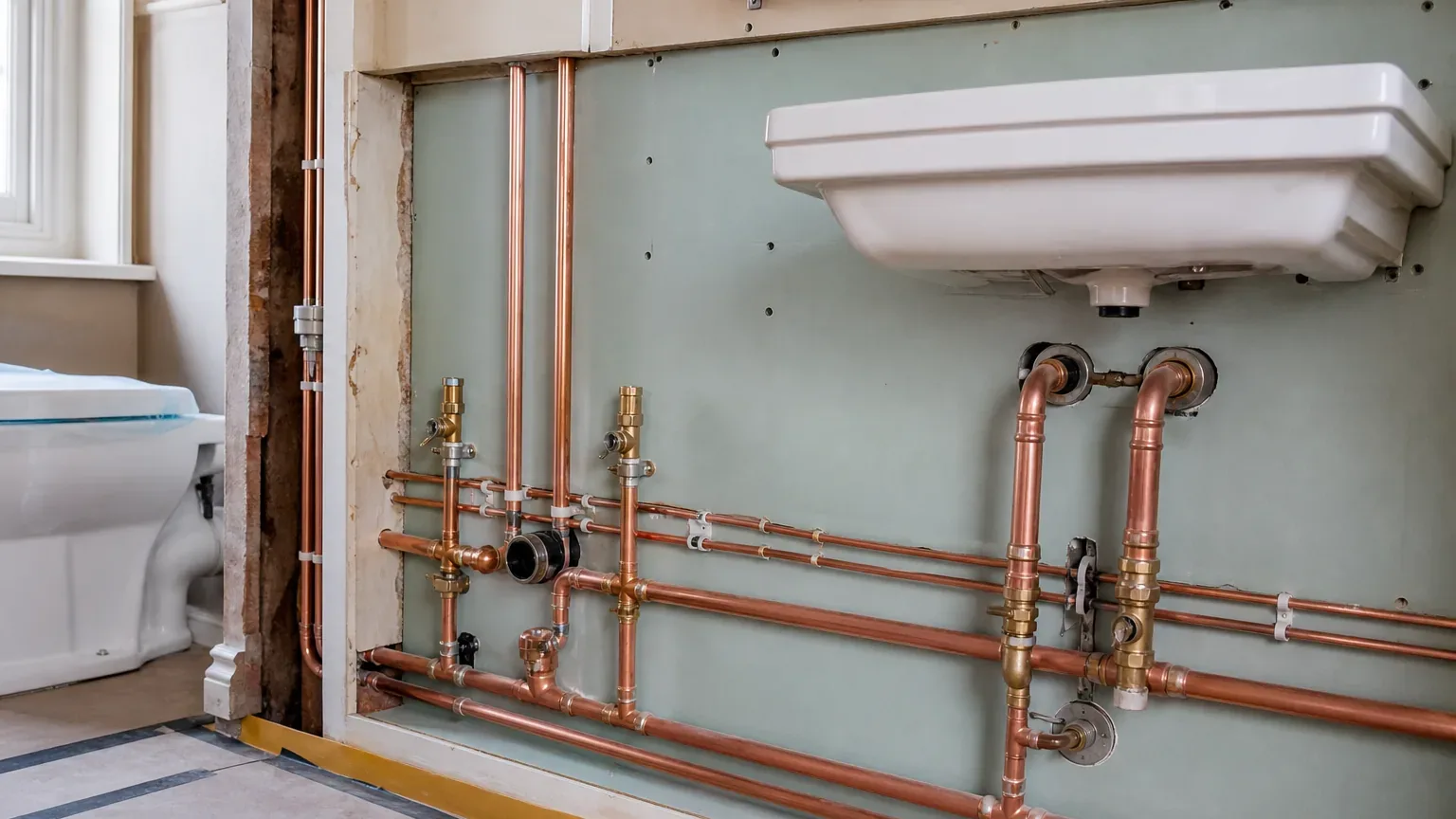 Illustrative AI-generated leak detection project image for a plumber website demonstration